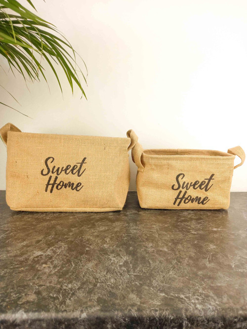 SWEET HOME JÜT HASIR EV DÜZENLEYİCİ MUTFAK BANYO SALON SEPETİ KATLANIR SIVI KORUMALI İKİLİ SET O-K
