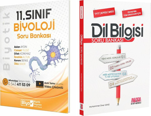 Biyotik 11.Sınıf Biyoloji ve AKM Dil Bilgisi Soru Bankası Seti 2 Kitap