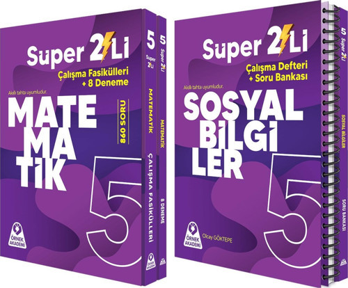 Örnek Akademi 5.Sınıf Süper İkili Matematik ve Sosyal Bilgiler Seti 2 Kitap