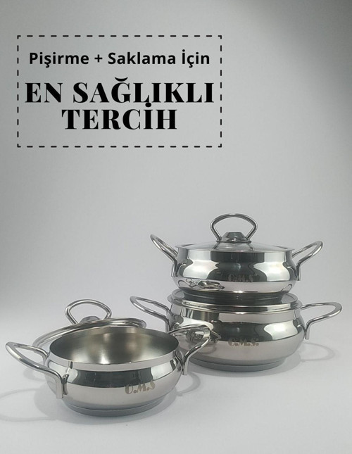 Baby Mini Sağlıklı Çelik Tencere Seti - Küre