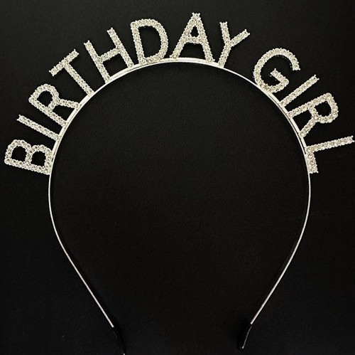 Gümüş Kristal Taşlı Birthday Girl Doğum Günü Tacı İthal Ürün A Kalite 17x16 cm