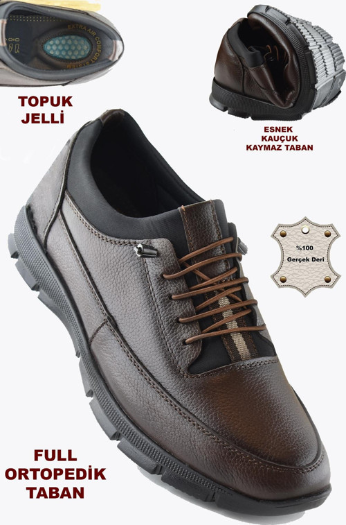 325a Tam Ortopedik Topuk Masajlı Taban Erkek Ayakkabı Hakiki Deri Mevsimlik Ayakkabı