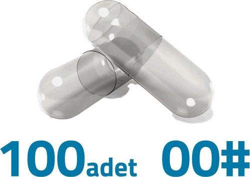 Büyük Boy Şeffaf Boş İlaç Kapsülü 00 100 Adet-1000Mg Helal Sertifikalı