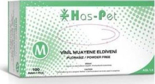 Haspet Vinil Pudrasız Muayene Eldiveni Medium 100 Adet