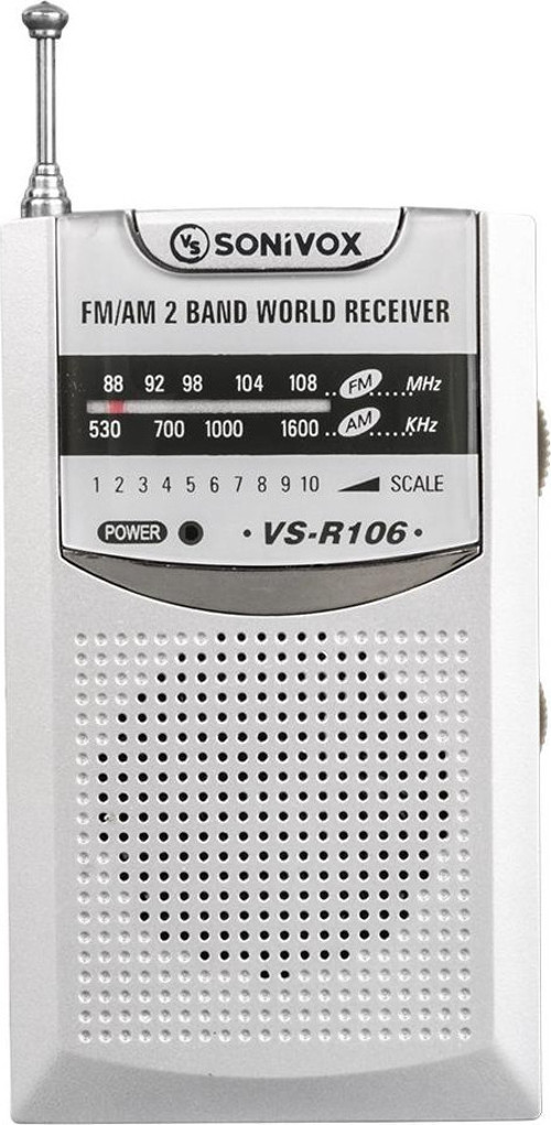 Vs-R106 Gümüş Renk Cep Tipi Mini Analog Fm Radyo Deprem Çantasına Uygun