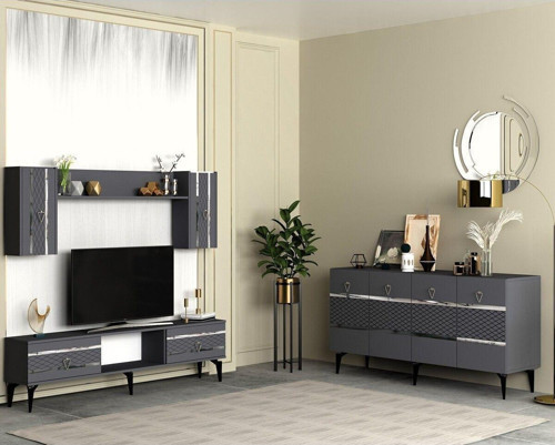 Peli̇N Tv Üni̇Tesi̇ Ve Konsol 2'Li̇ Salon Takimi Antrasi̇T-Gümüş
