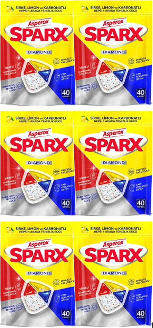 Sparx Diamond Bulaşık Makinesi Kapsülü 40'Lı X 6 Adet