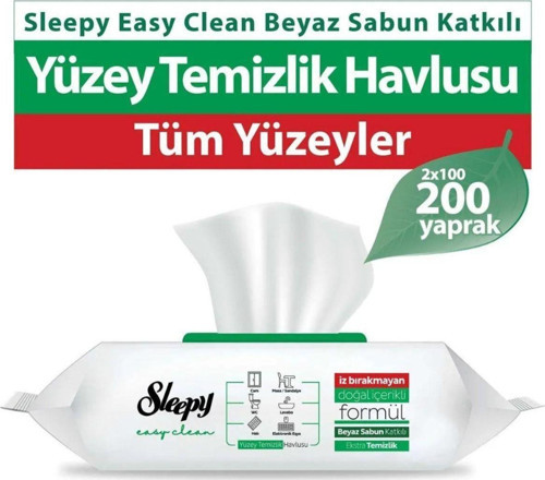Easy Clean Beyaz Sabun Katkılı Yüzey Temizlik Havlusu 2X100 (200 Yaprak) Intermop Slim Cam Bezi