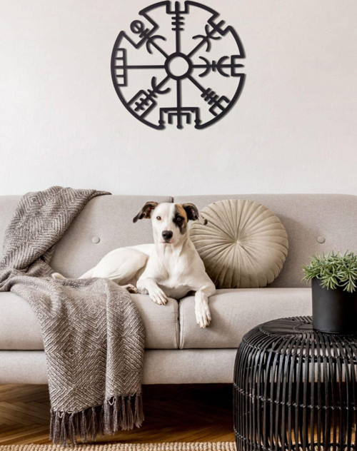 Çerçevesiz Vegvisir Ev & ,Ofis Metal Duvar Tablosu - 60 x 60 Cm