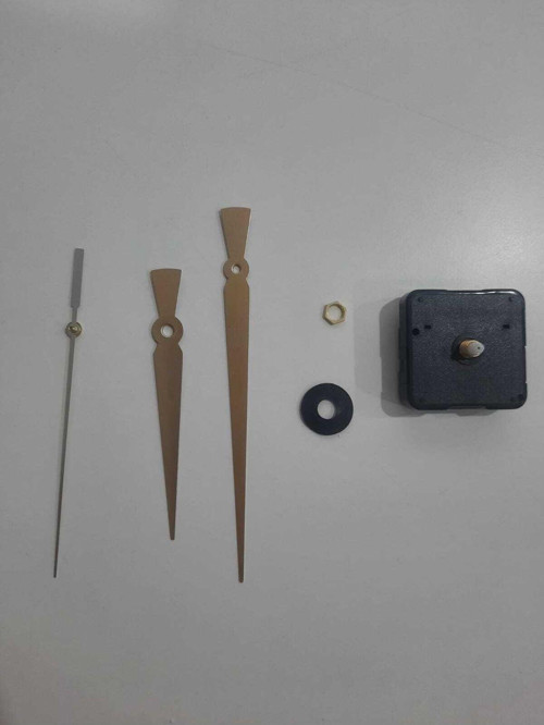 Duvar Saat Mekanizması - 14 Mm Şaft - Sessiz Akar Mekanizmalı Motor - Metal Akrep Yelkovan Saniye