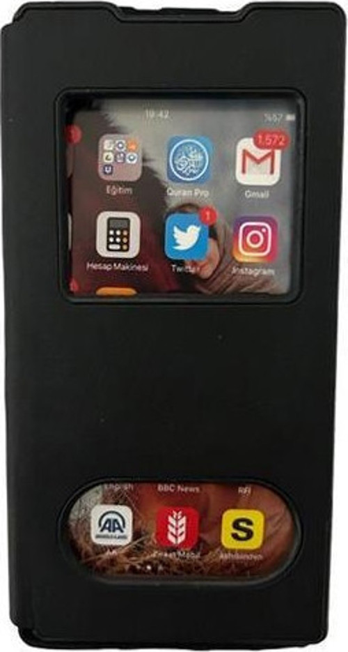 Redmi Note 10 ile Uyumlu Kapaklı Kartlıklı Cüzdanlı Kılıf Siyah