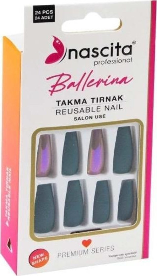 24'lü Renkli Takma Tırnak Ballerina - 156