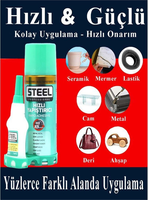 Hızlı Yapıştırıcı Spreyli 200 ml 1 Adet Activatör Spreyli Mdf Japon Yapıştırıcı Seti Genel Amaçlı Profesyonel Hızlı Yapı