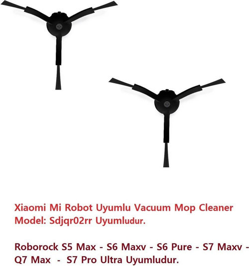 Roborock S5 Max - S6 Maxv - S7 Maxv - S7 Ultra - Q7 Max Uyumlu Mirobot Vacuum Sdjqr02Rr Yan Fırça