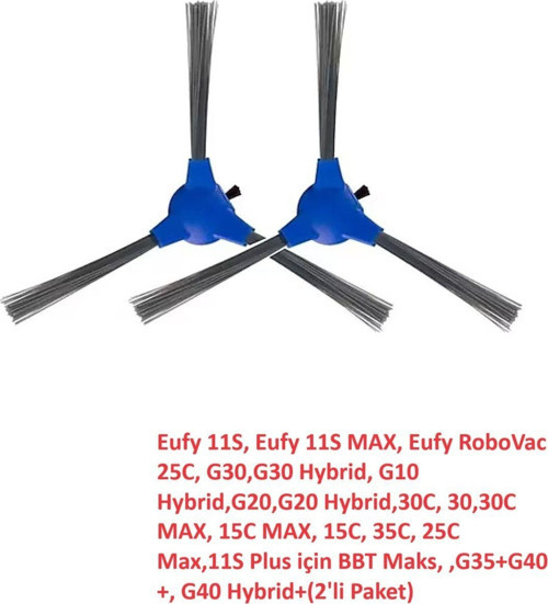 Anker Eufy 11S, Robovac 25C ,G30 Hybrid, G10 G20 Hybrid 30C 15C Max, 15C, 25C 2 Adet Yan Fırça