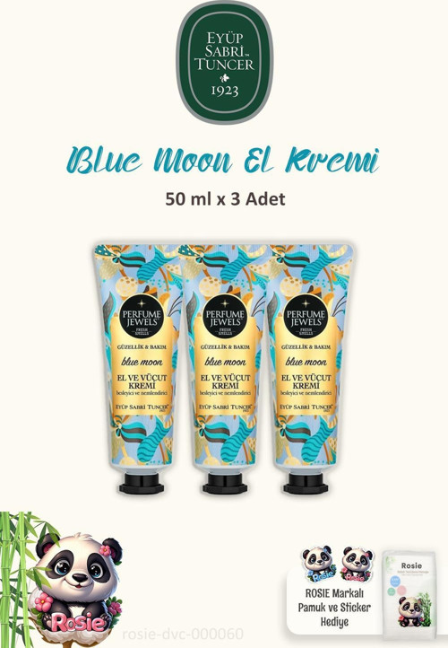Perfume Blue Moon El ve Vücut Kremi 50 ML 3 Adet ve ROSIE