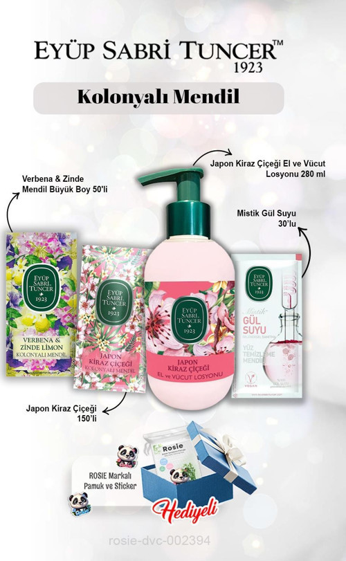 Japon Kiraz Çiçeği Losyon 280 ml, Verbena & Zinde 50'li, Gül suyu 30'lu, Kiraz Çiçeği 150'li ve Rosie