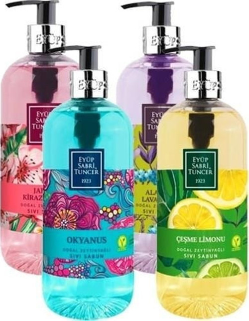 Sıvı Sabun Seti 4 x 500 ml (Alaçatı, Japon Kiraz, Okyanus ve Çeşme Limonu)