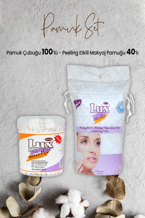 Pamuk Çubuğu 100' lü ve Peeling Etkili Makyaj Pamuğu 40' lı