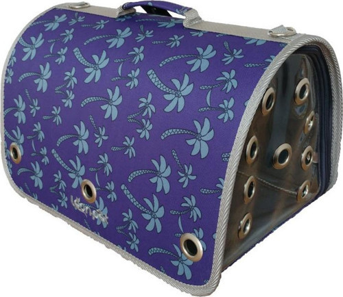 pet Köpek ve Kedi Fly Bag Taşıma Çantası Siyah Çiçek Desenli 25x40x25 Cm