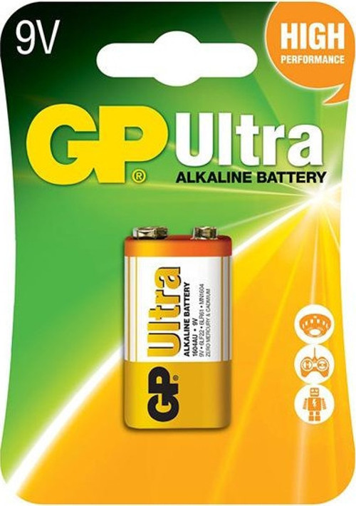 GP 1604AU-5TR1 ULTRA ALKALIN 9 VOLT TEKLİ PİL (6LF22/6LR61/6LP3146/MN1604)