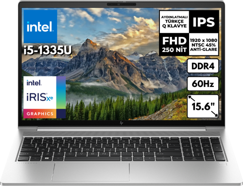 Elitebook 650 G10 i5-1335U 32 GB 1 TBSSD 15.6" FHD Freedos Dizüstü Bilgisayar 9G2U9ETHMF3
