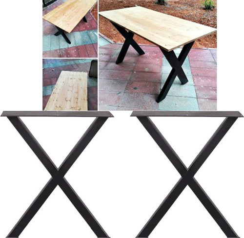 Metal Masa Ayağı 72 Cm Ahşap Kütük Masa Ayağı X Tasarım