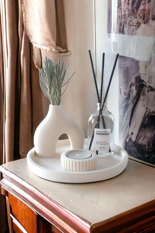Dekoratif Minyatür Nordik Vazo 100 Ml Oda Kokusu Mumluklu Set (Tealight Mum Dahil Değildir )