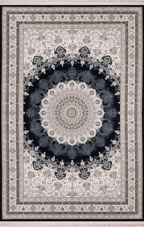 Halı Majestic 38813 Lacivert Klasik Figürlü Retro Halı