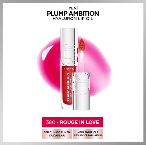 Plump Ambition Hyaluron Lip Oil Besleyici ve Nemlendirici Dudak Parlatıcısı - 380 Rouge In Love