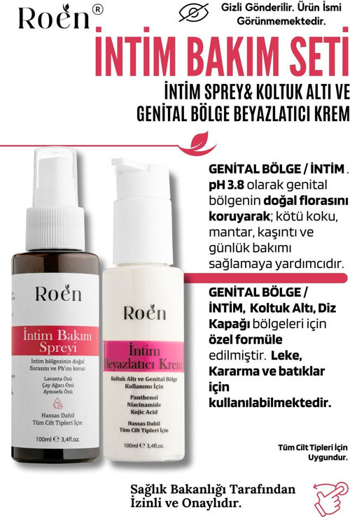 Genital Bakım Seti, pH Dengel İntim Sprey& Koltuk Altı ve Genital Bölge Beyazlatıcı Krem