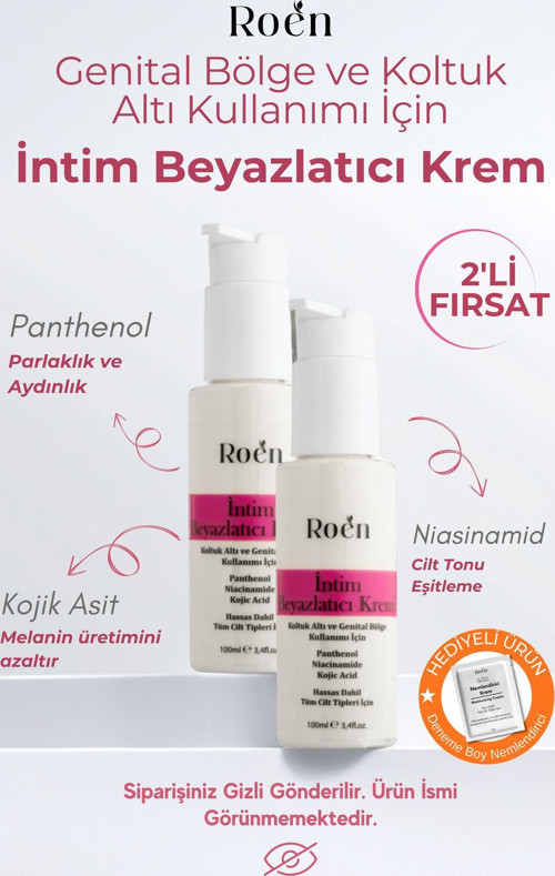 Genital Bölge Beyazlatıcı Krem, Bikini Bölgesi, Dirsek, Koltuk Altı, İntim Beyazlatıcı Krem (100Mlx2 )