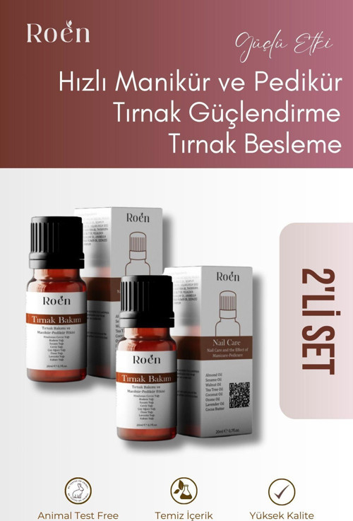 Tırnak Güçlendirici, Hızlı Manikür-Pedikür, Doğal Tırnak Bakım Yağı 40 Ml (20Mlx2)