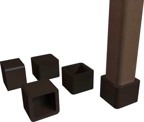 30x30 Mm Kare Pvc Sandalye Profil Ayak Pabucu Sessiz Yumuşak - Kahve (4 Adet)