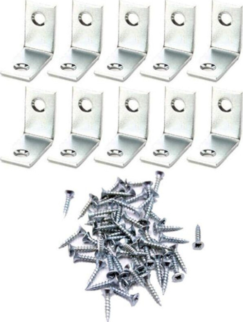 10 Adet 16x25 Mm Metal L Gönye Köşe Bağlantı Ve Vidaları