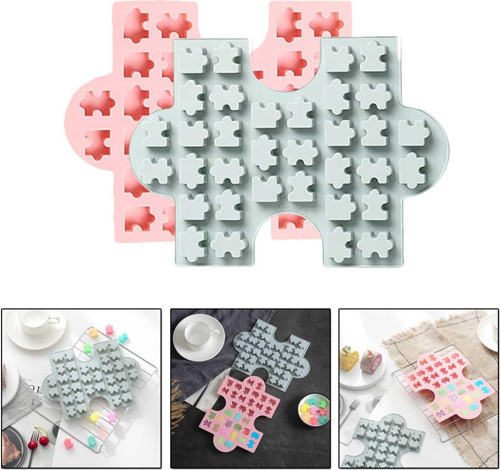 Silikon Kek Kalıp Çikolata Puzzle Şekilli Minik Puzzele Kalıbı Şeker Hamuru Jelibon Kalıbı