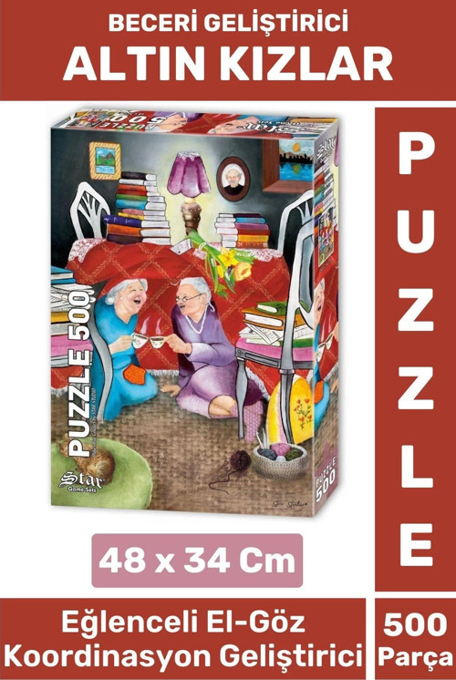 Eğlenceli El Göz Koordinasyon Beceri Görsel Algı Geliştirici Çocuk 500 Parça PUZZLE ALTIN KIZLAR