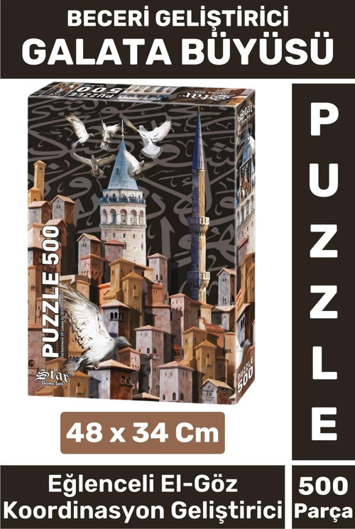 Eğlenceli El Göz Koordinasyon Beceri Görsel Algı Geliştirici Çocuk 500 Parça PUZZLE GALATA BÜYÜSÜ