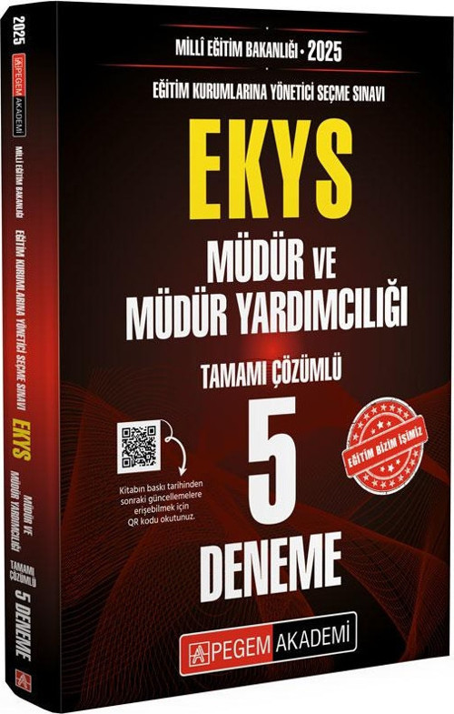 Pegem 2025 MEB EKYS Müdür ve Yardımcılığı 5 Deneme Pegem Akademi Yayınları