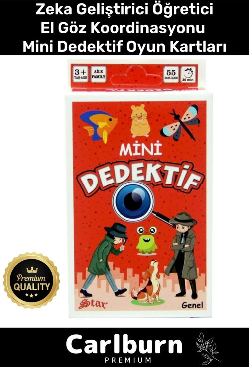 Özel Üretim Eğitici Zeka Geliştirici Öğretici Eğlence Aile 55 Parça Mini Dedektif Genel Oyun Kartı
