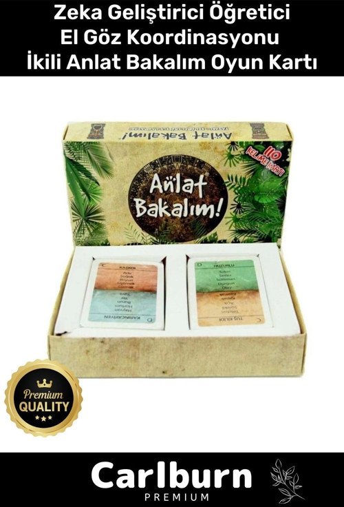 Premium Eğitici Zeka Geliştirici Öğretici Eğlence Aile Parti İkili Anlat Bakalım Mini Oyun Kartları