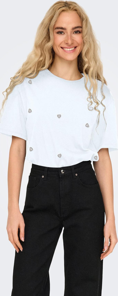 Kadın Onlvıta Bisiklet Yaka Kısa Kol %100 Pamuk T-Shirt 15343769 Ekru