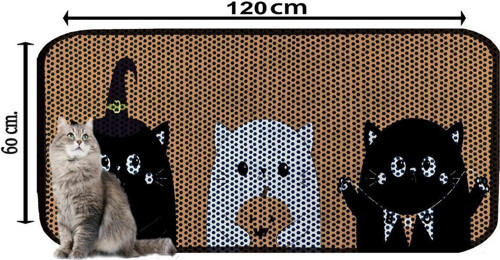 Büyük Boy Elekli Tuvalet Önü Desenli Kedi Kumu Paspası 60 X 120 Cm