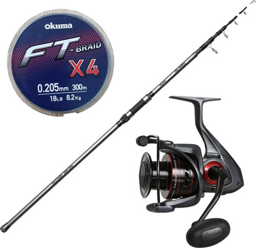 YekOutdoor Surf Olta Seti Okuma Alaris Tele Surf 420 cm 100-200 gr Surf Kamışı&Okuma Ceymar C-8000A Dark Grey 7+1BB Olta