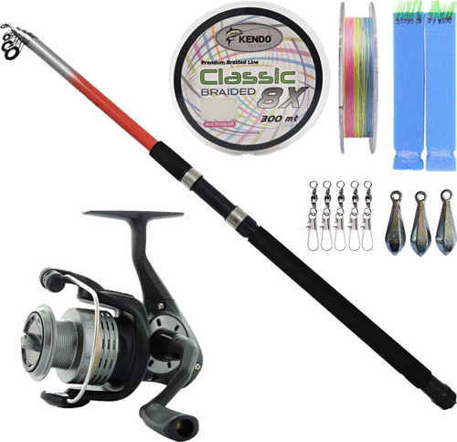 YekOutdoor Deniz&Göl Olta Seti Kendo Elbe 3.50m 70-150gr Olta Kamışı&Okuma Revenger RV-65 FD Olta Makinesi