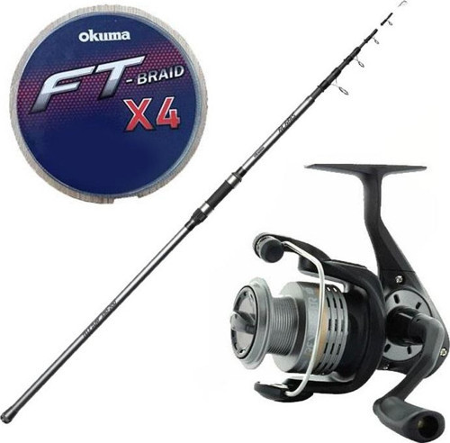 YekOutdoor Olta Seti Okuma Alaris 390 cm 100-200 gr Surf Kamışı&Okuma Revenger RV-55 Olta Makinesi