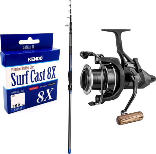 YekOutdoor Yüksek Kalite Hazır Olta Seti Dam Imax Tele Surf 13'/3.90m 100-250gr 4 Parça Surf Kamışı&Okuma LS 8K Baitrunn