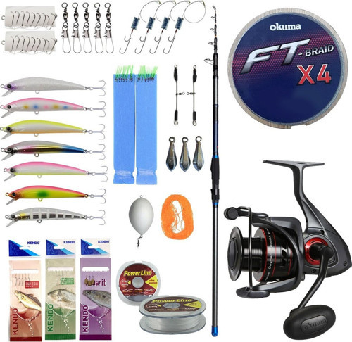 Profesyonel Hazır Olta Seti Dam Imax 3.90m 100-250gr Surf Kamışı&Okuma Ceymar C-8000A Olta Makinesi