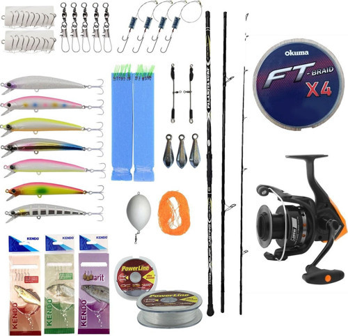 Profesyonel Hazır Olta Seti Kendo Palamita Surf 420cm 250gr 3 Parça Olta Kamışı&Okuma JAW-55 Olta Makinesi