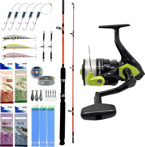 Tekne Olta Seti Okuma 6000FD Olta Makinesi&Kendo Holiday Boat 2.10m 100-250gr 2 Parça Olta Kamışı